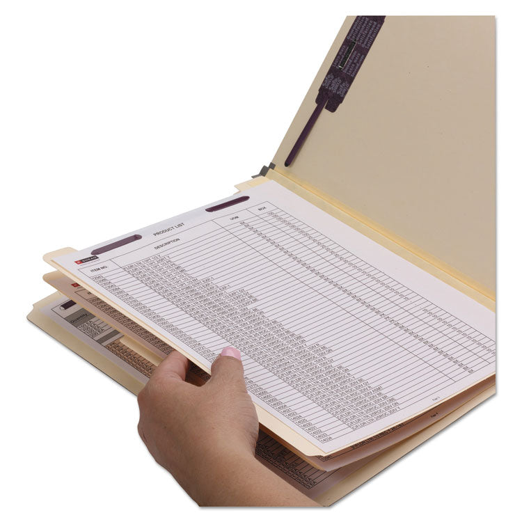 SuperTab Classification Folders, Six SafeSHIELD Fasteners, 2" Expansion, 2 Dividers, Letter Size, Dark Gray, 10/Box