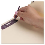 SuperTab Classification Folders, Six SafeSHIELD Fasteners, 2" Expansion, 2 Dividers, Letter Size, Dark Gray, 10/Box