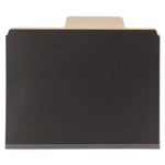 SuperTab Classification Folders, Six SafeSHIELD Fasteners, 2" Expansion, 2 Dividers, Letter Size, Dark Gray, 10/Box
