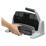 40-Sheet Lighttouch Heavy-Duty Two- To Seven-Hole Punch, 9/32" Holes, Black/gray