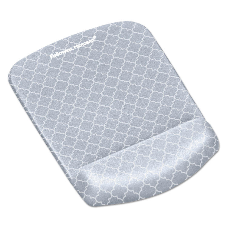 PlushTouch Mouse Pad with Wrist Rest, 7.25 x 9.38, Lattice Design