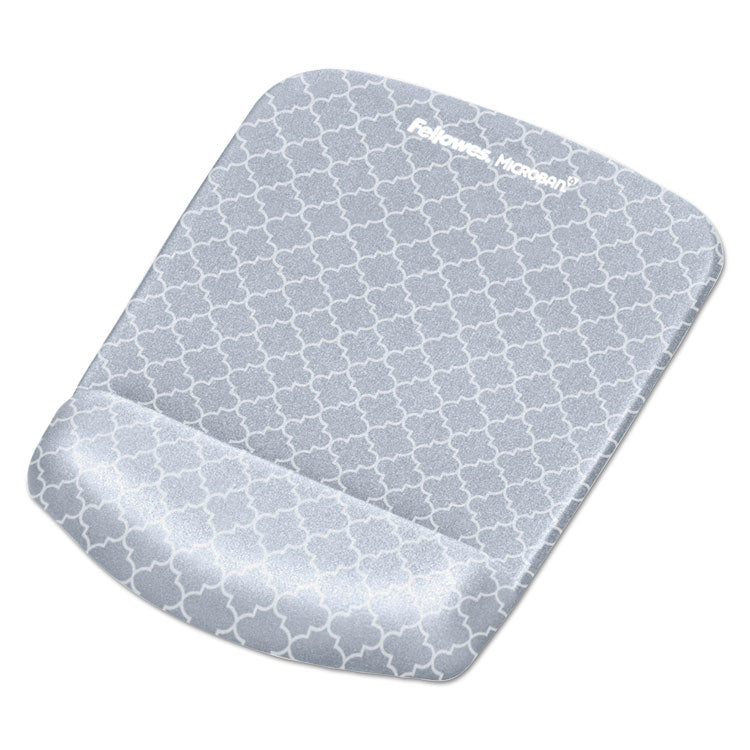 PlushTouch Mouse Pad with Wrist Rest, 7.25 x 9.38, Lattice Design