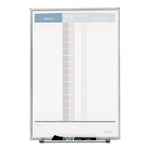 Matrix Employee In/Out Board, Vertical, 15-Person Tracking, 11" x 16", White Surface, Satin Aluminum Frame