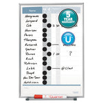 Matrix Employee In/Out Board, Vertical, 15-Person Tracking, 11" x 16", White Surface, Satin Aluminum Frame