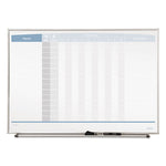 Matrix Employee In/Out Board, Horizontal, 15-Person Tracking, 23" x 16", White Surface, Satin Aluminum Frame