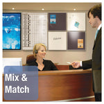 Matrix Employee In/Out Board, Horizontal, 15-Person Tracking, 23" x 16", White Surface, Satin Aluminum Frame