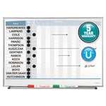 Matrix Employee In/Out Board, Horizontal, 15-Person Tracking, 23" x 16", White Surface, Satin Aluminum Frame