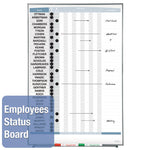Matrix Employee In/Out Board, Vertical, 36-Person Tracking, 34" x 23", White Surface, Satin Aluminum Frame