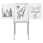 Dry Erase Steel Easel, 29" x 40", White Surface, Satin Aluminum Frame