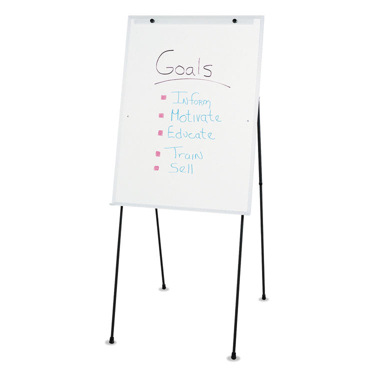 Dry Erase Steel Easel, 29" x 40", White Surface, Satin Aluminum Frame
