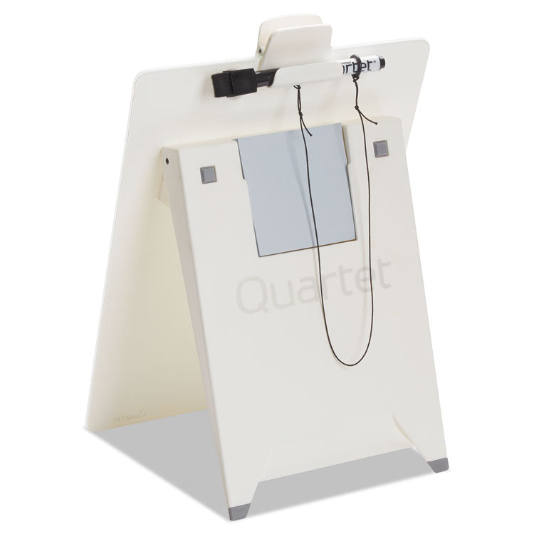 Glass Dry Erase Desktop Copy Holder, 20 Sheet Capacity, Glass/Plastic, White