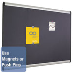 Prestige Plus Magnetic Fabric Bulletin Boards, 72" x 48", Gray Surface, Satin Aluminum Frame
