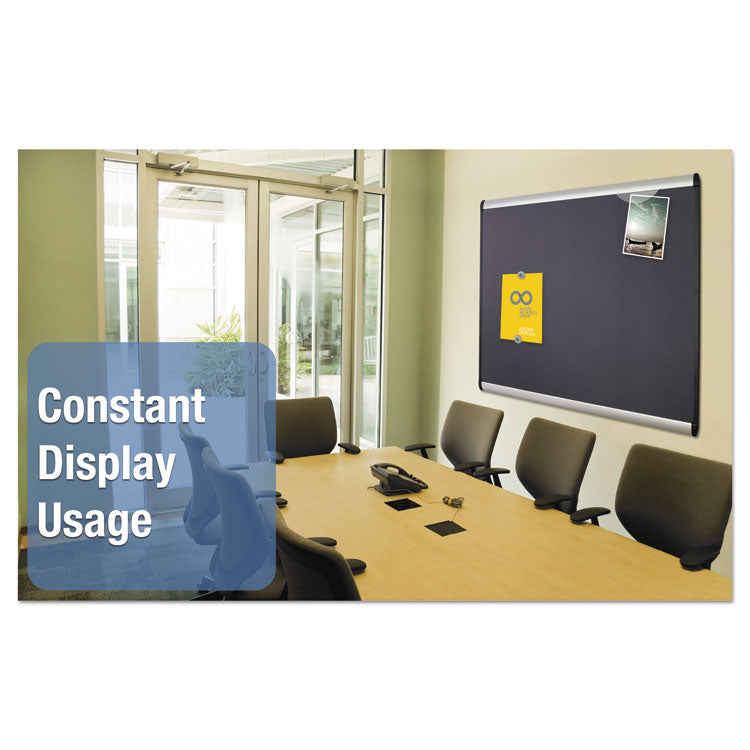 Prestige Plus Magnetic Fabric Bulletin Boards, 72" x 48", Gray Surface, Satin Aluminum Frame