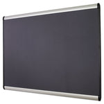 Prestige Plus Magnetic Fabric Bulletin Boards, 72" x 48", Gray Surface, Satin Aluminum Frame