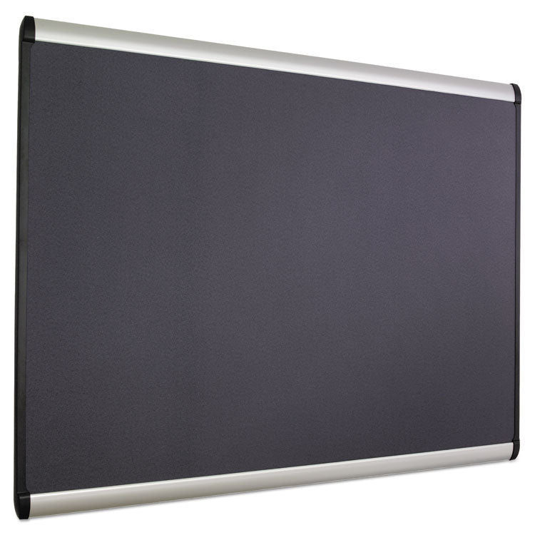 Prestige Plus Magnetic Fabric Bulletin Boards, 72" x 48", Gray Surface, Satin Aluminum Frame