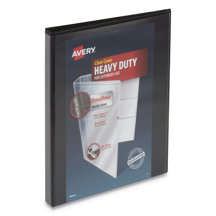 Heavy-Duty View Binder With Durahinge And One Touch Slant Rings, 3 Rings, 0.5" Capacity, 11 X 8.5, Black