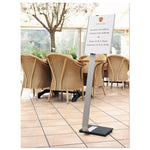 Info Sign Duo Floor Stand, Tabloid-Size Inserts, 15 X 50, Clear