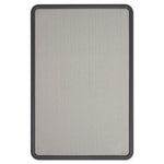 Contour Fabric Bulletin Board, 48" x 36", Gray Surface, Black Plastic Frame