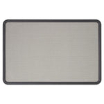 Contour Fabric Bulletin Board, 48" x 36", Gray Surface, Black Plastic Frame