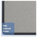 Contour Granite Board, 48" x 36", Granite Gray Surface, Black Plastic Frame