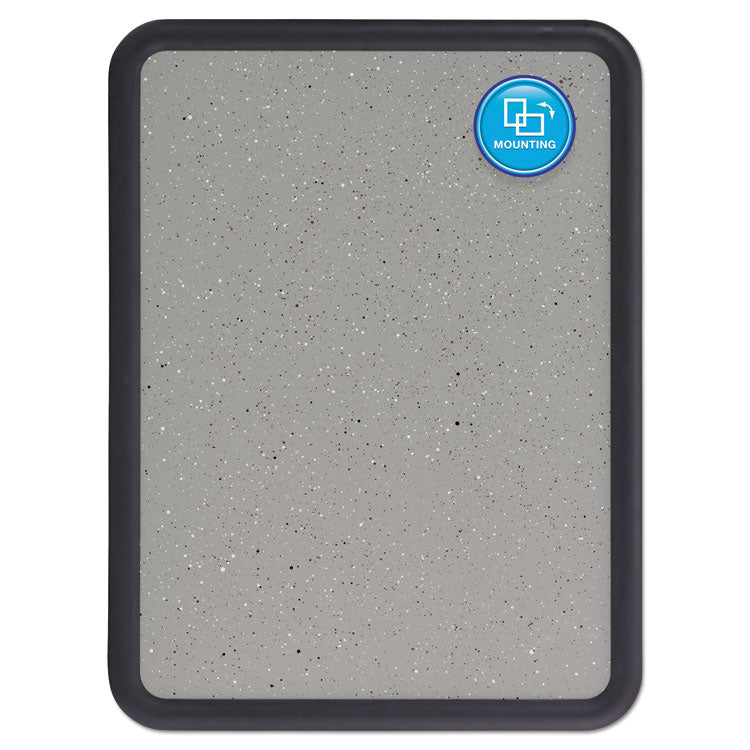 Contour Granite Board, 48" x 36", Granite Gray Surface, Black Plastic Frame