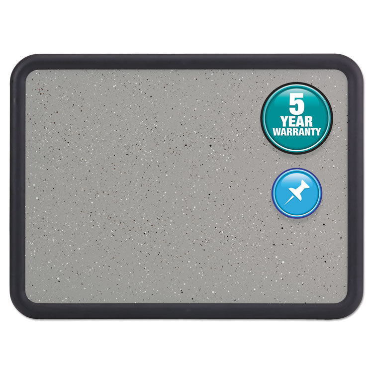 Contour Granite Board, 48" x 36", Granite Gray Surface, Black Plastic Frame