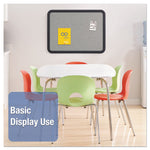 Contour Granite Board, 48" x 36", Granite Gray Surface, Black Plastic Frame