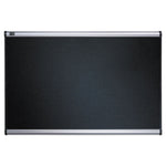 Prestige Black Embossed Foam Bulletin Board, 36" x 24", Black Surface, Silver Aluminum/Plastic Frame