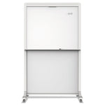 Motion Dual-Track Mobile Magnetic Dry-Erase Easel, 40.5" x 34", White Surface, White Aluminum Frame