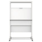 Motion Dual-Track Mobile Magnetic Dry-Erase Easel, 40.5" x 34", White Surface, White Aluminum Frame