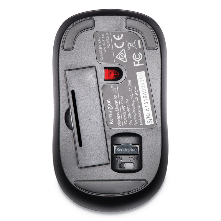 Wireless Mouse For Life, 2.4 Ghz Frequency/30 Ft Wireless Range, Left/right Hand Use, Black