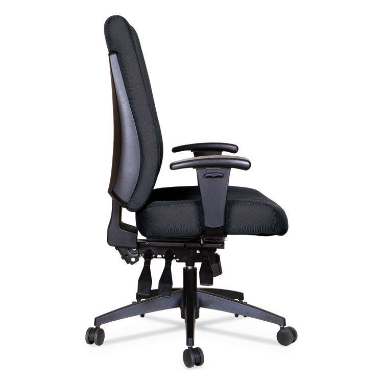 Alera Wrigley Series 24/7 High Performance High-Back Multifunction Task Chair, Supports 300 Lb, 17.24" To 20.55" Seat, Black
