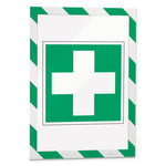 DURAFRAME Security Magnetic Sign Holder, 8.5 x 11, Green/White Frame, 2/Pack