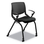 Motivate Nesting/Stacking Flex-Back Chair, Supports Up to 300 lb, 19" Seat Height, Onyx Seat, Black Back, Black Base