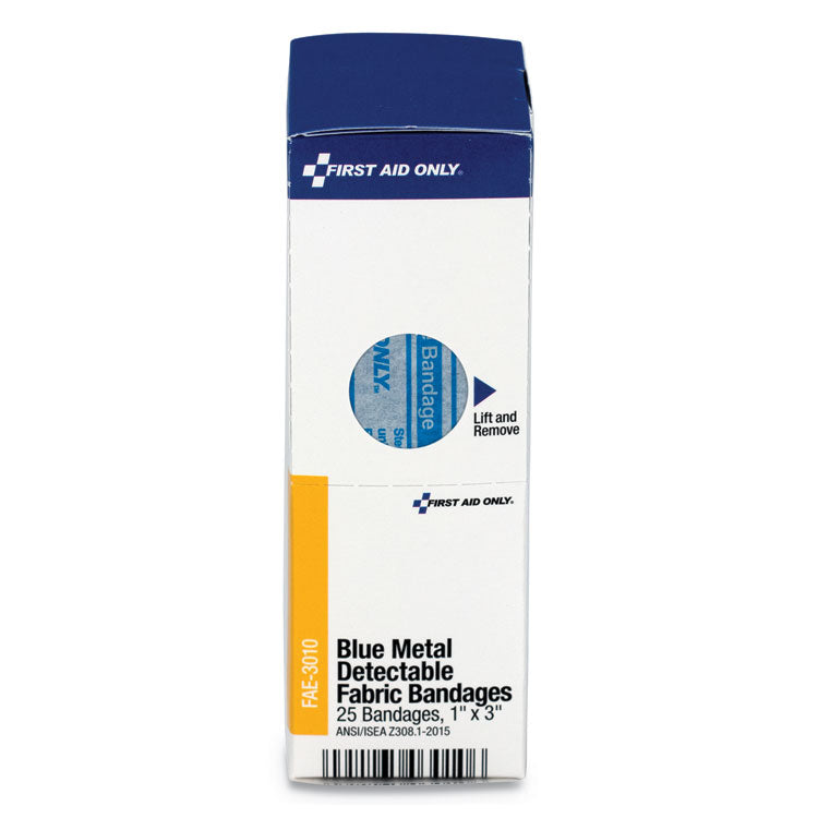 Refill For Smartcompliance General Cabinet, Blue Metal Detectable Bandages,1 X 3, 25/box