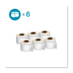 LW 1-Up File Folder, 0.56" x 3.43", White, 130 Labels/Roll, 6 Rolls/Pack