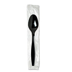 Individually Wrapped Heavyweight Spoon, Plastic, Black, 1,000/Carton