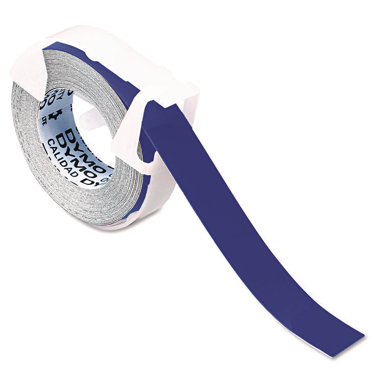 Self-Adhesive Glossy Labeling Tape For Embossers, 0.37" X 12 Ft Roll, Blue