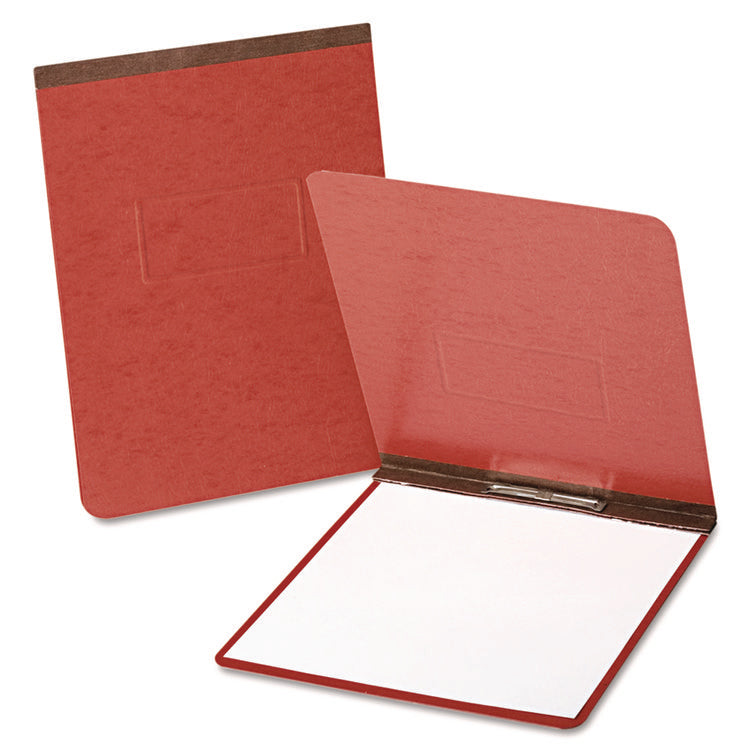 Pressguard Report Cover With Reinforced Top Hinge, Two-Prong Metal Fastener, 2" Capacity, 8.5 X 11, Red/red