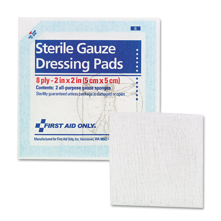 Smartcompliance Gauze Pads, Sterile, 8-Ply, 2 X 2, 5 Dual-Pads/pack