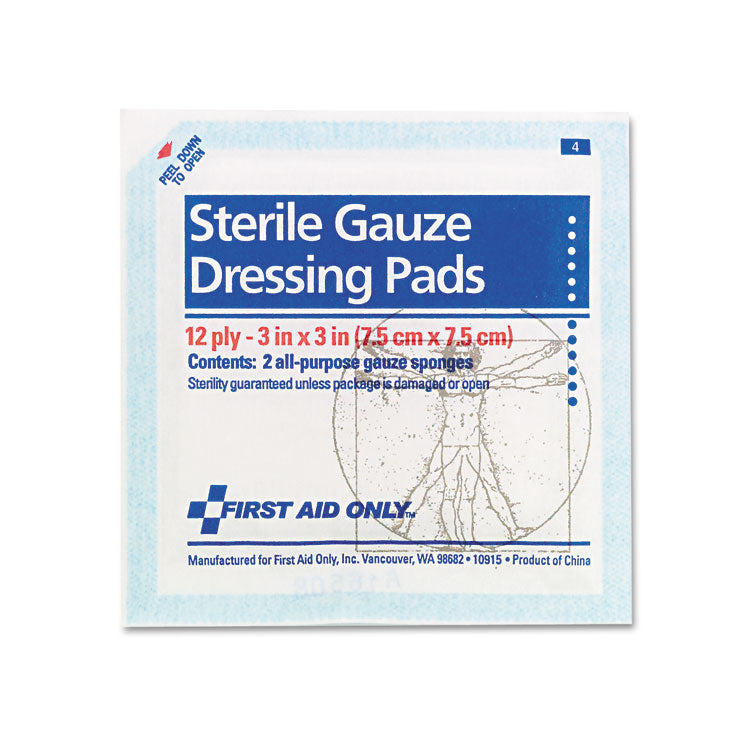 Smartcompliance Gauze Pads, Sterile, 12-Ply, 3 X 3, 5 Dual-Pads/pack
