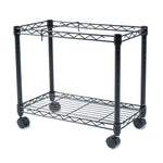 High-Capacity Rolling File Cart, Metal, 1 Shelf, 2 Bins, 24" X 14" X 20.5", Black