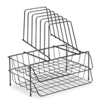 Wire Double Tray With Step File Sorter, 8 Sections, Letter Size Files, 13.88" X 10.13" X 14", Black