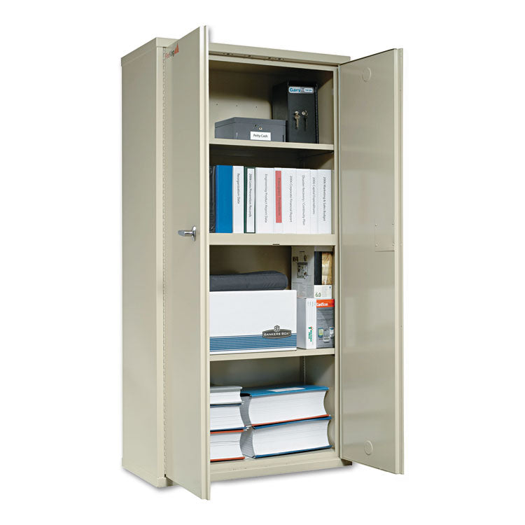 Storage Cabinet, 36w x 19.25d x 72h, UL Listed 350 Degree, Parchment