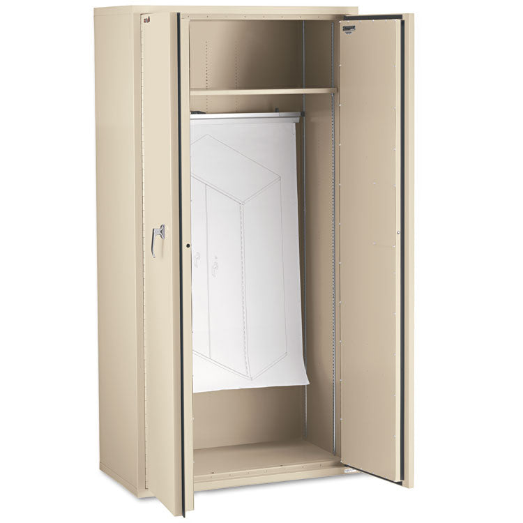 Storage Cabinet, 36w x 19.25d x 72h, UL Listed 350 Degree, Parchment