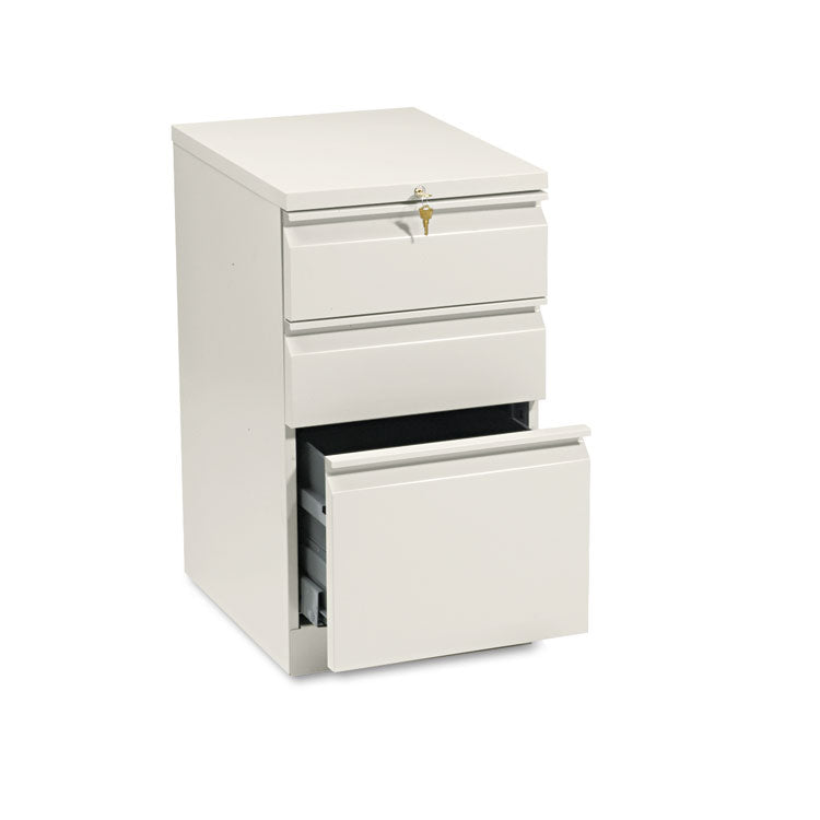 Brigade Mobile Pedestal With Pencil Tray Insert, Left Or Right, 3-Drawers: Box/box/file, Letter, Putty, 15" X 19.88" X 28"