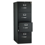 510 Series Vertical File, 4 Legal-Size File Drawers, Black, 18.25" X 25" X 52"