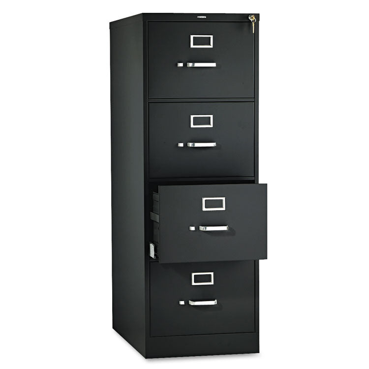510 Series Vertical File, 4 Legal-Size File Drawers, Black, 18.25" X 25" X 52"