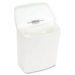 Wall Mount Sanitary Napkin Receptacle-PPC, 1 gal, PPC Plastic, White