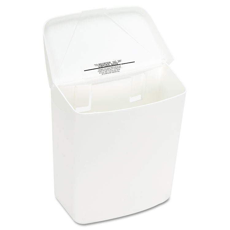 Wall Mount Sanitary Napkin Receptacle-PPC, 1 gal, PPC Plastic, White